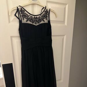 Black long semi formal kids dress